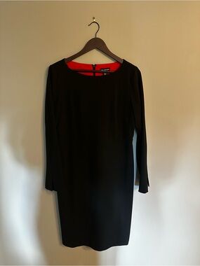 Halston Heritage Black Long-Sleeve Sheath Dress